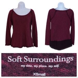 Soft Surroundings Maroon Marled Cotton Tunic XS